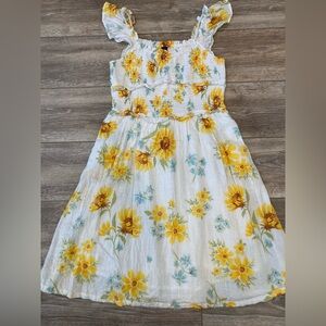 Old Navy White Sundress with Yellow Sunflower Print